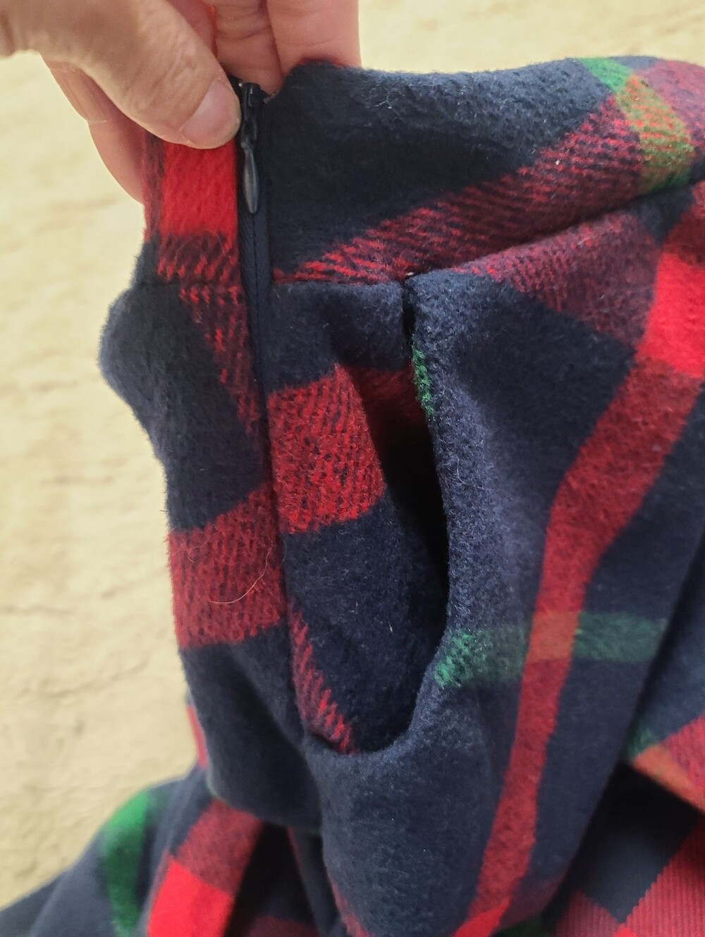 Tanming Wool Blend Classic Warm, Modest Navy Plaid A-Line Maxi Skirt, Tartan, M - Picture 7 of 11